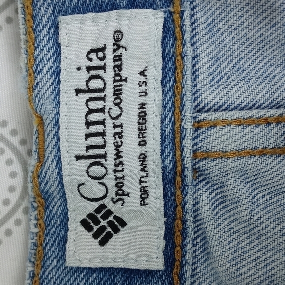 Columbia Sports Wear Tough Mother  distressed light wash faded denim jeans 36/30 - Picture 4 of 16